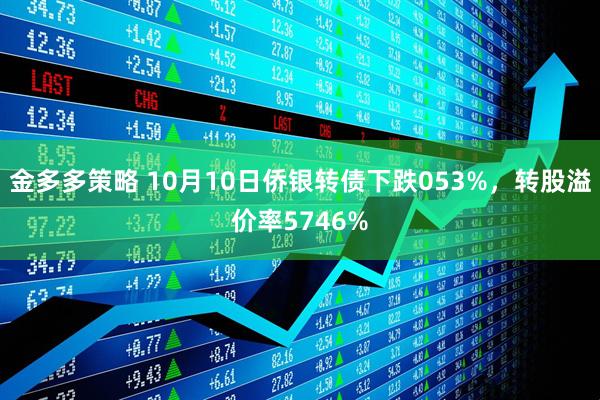 金多多策略 10月10日侨银转债下跌053%，转股溢价率5746%